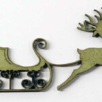 Embellissement en medium représentant le traineau du Père Noël Traineau du Père Noël en medium par LaserEnFolie